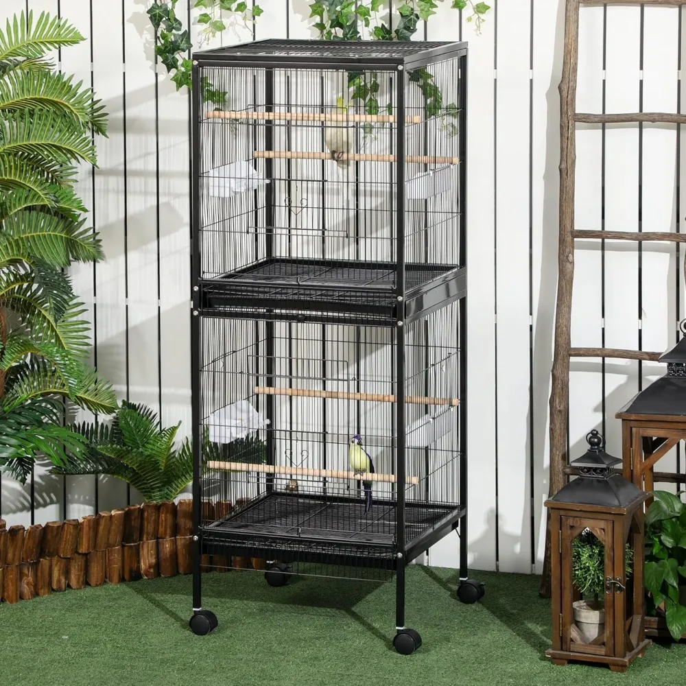 

Large Bird Cage with Width for Wingspan, Bird Aviary Indoor with Multi-Door Design, Fit for a Canary, Finch,