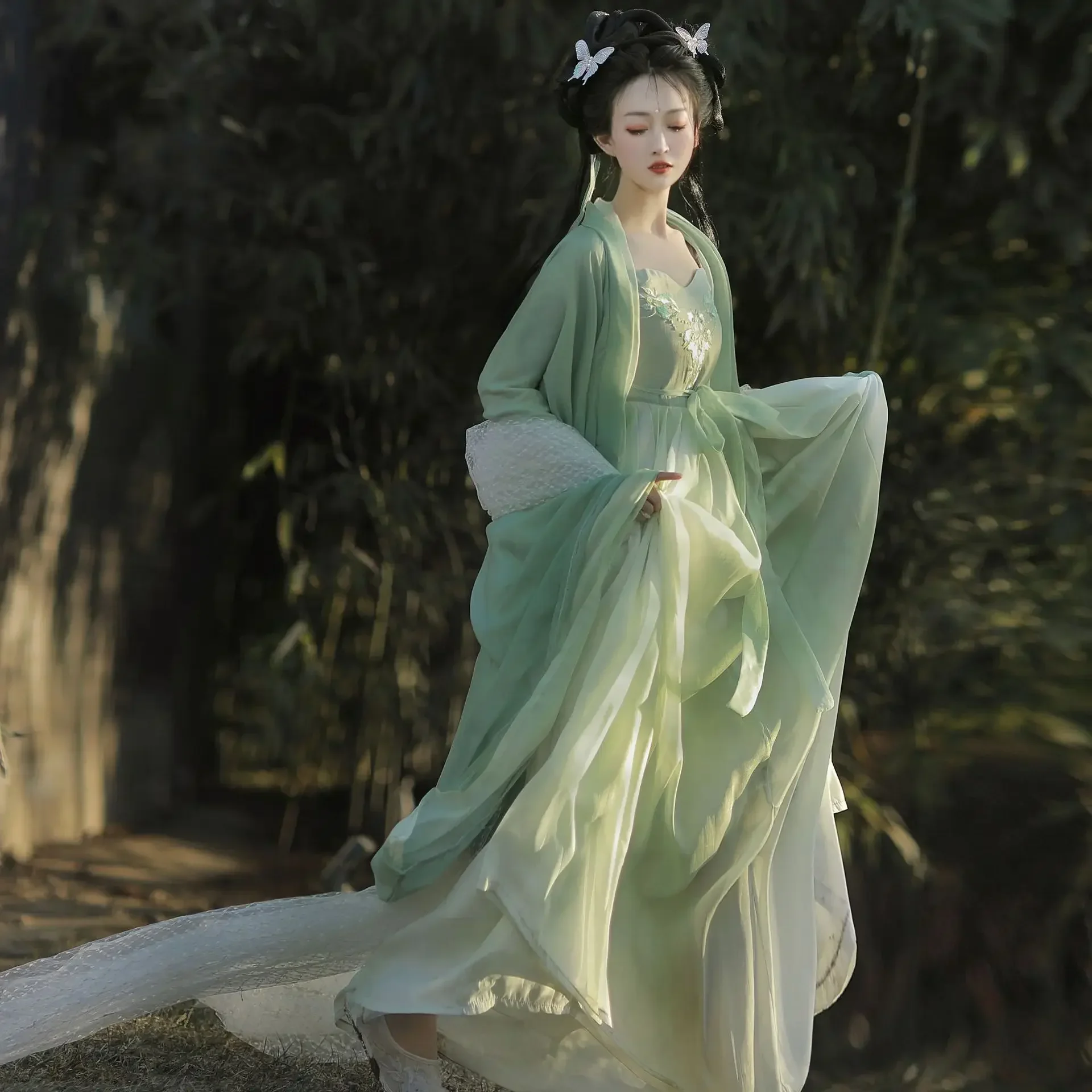 Hanfu women's adult ancient clothing chest-length skirt Chinese style elegant ancient style spring and summer original suit