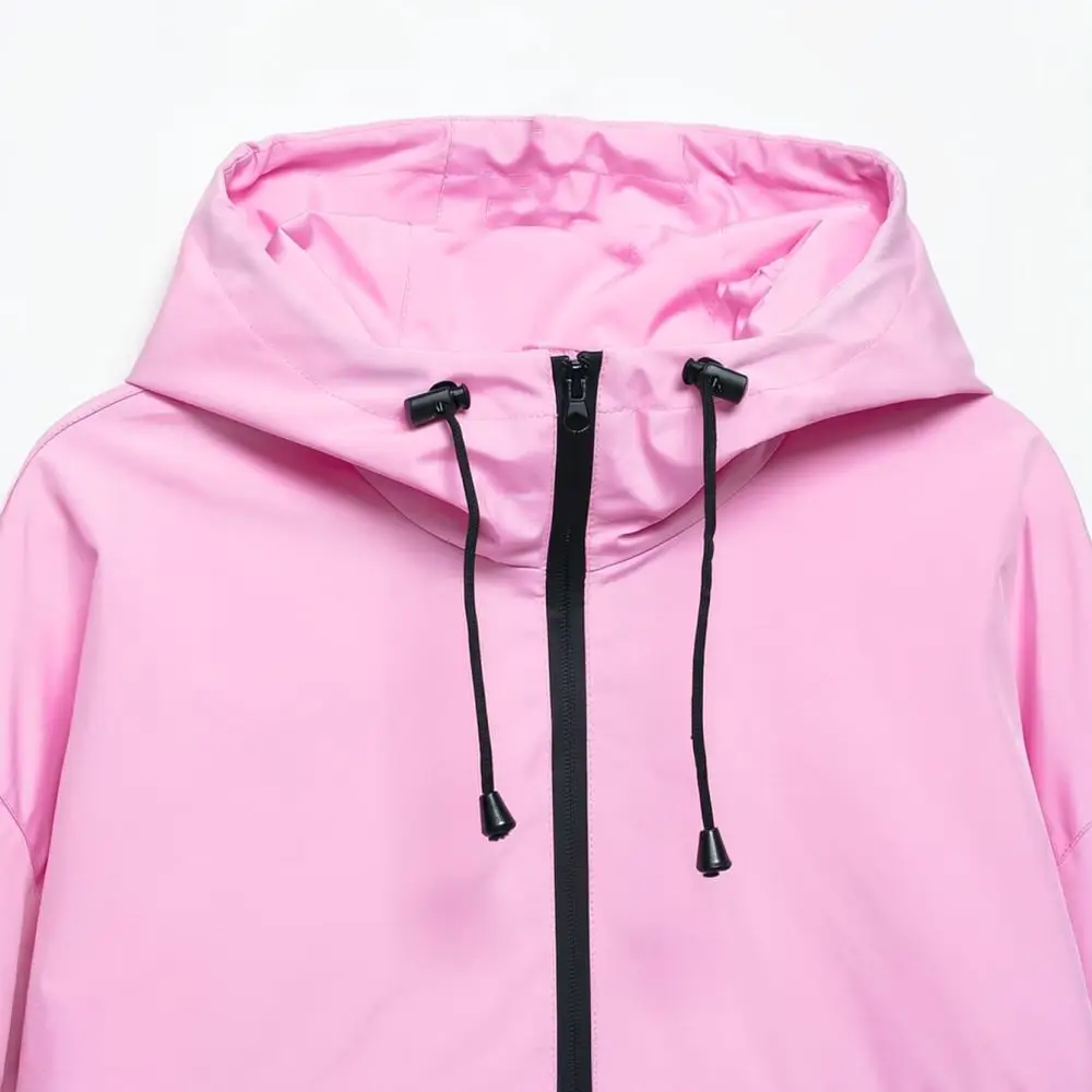 Women Casual Waterproof Utility Jacket Hooded Outdoor Windbreaker Summer Loose Functional Street Style Technical Wear
