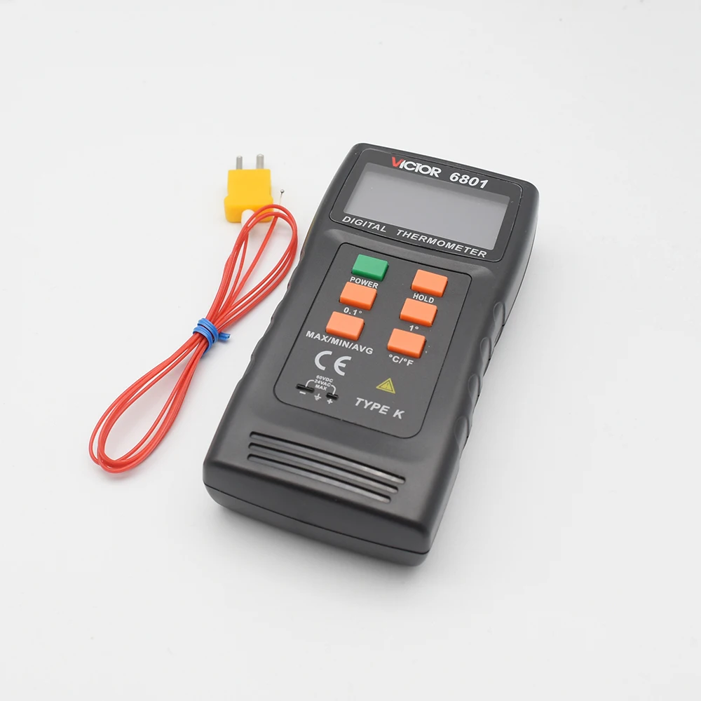 

No battery Digital Temperature Meter 6801 LED K Type Thermocouple Sensor Meter K Type Thermocouple Probe Detector Probe Detector