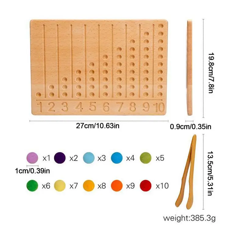 Houten bord Kraalspel Kraal Bordspel Veelzijdige wiskunde Kralen Tellen Speelgoed Tellen Spelletjes Creatief Voorschools Leren Speelgoed Voor