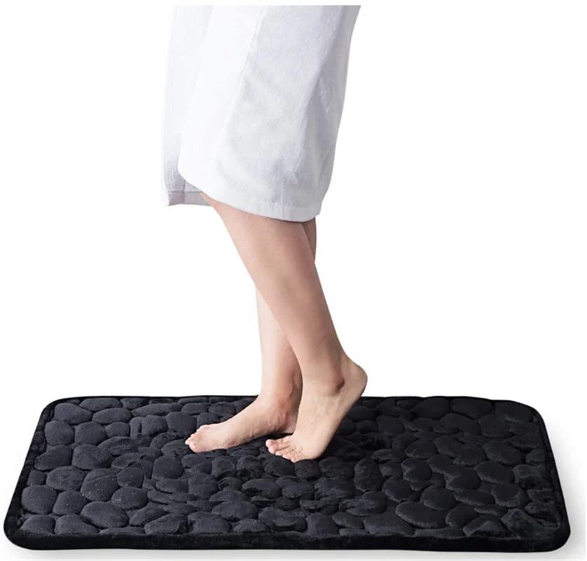 Mat Non-slip Carpets Coral Fleece Floor Mat Household Memory Foam Embroidered Bathroom Thickened Absorbent Floor Mat Door