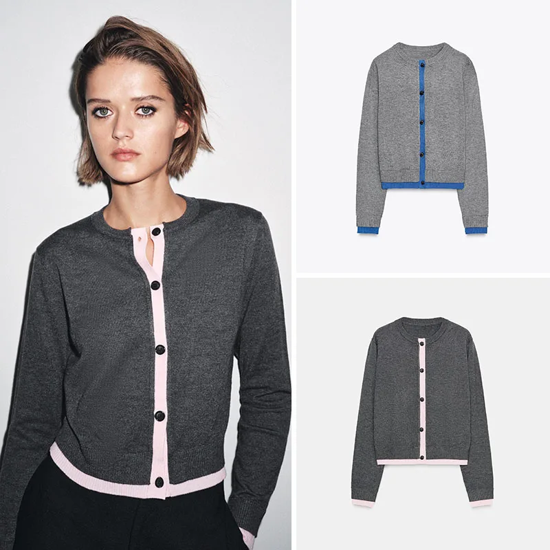 

Новое поступление, женская трикотажная верхняя одежда Long Sve round Ne, повседневное пальто со стойкой для осеннего сезона