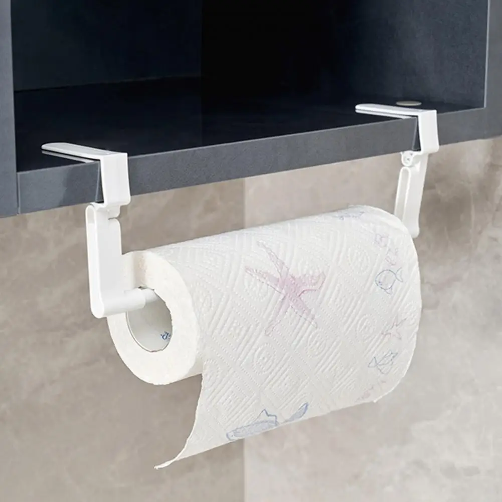 Porte-serviettes en papier avec film plastique durable, installation facile, conception sans poinçon portante pour le stockage, bain