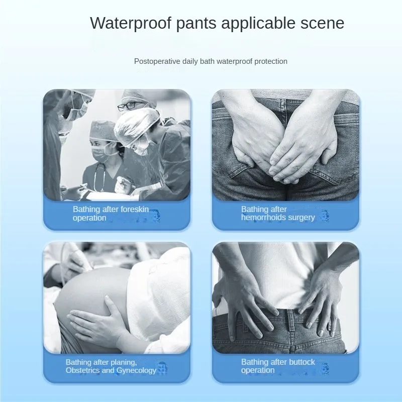 Waterproof Pants Ultra-thin Postoperative Water-proof Bathing Wound Protection Pants for Adults and Children