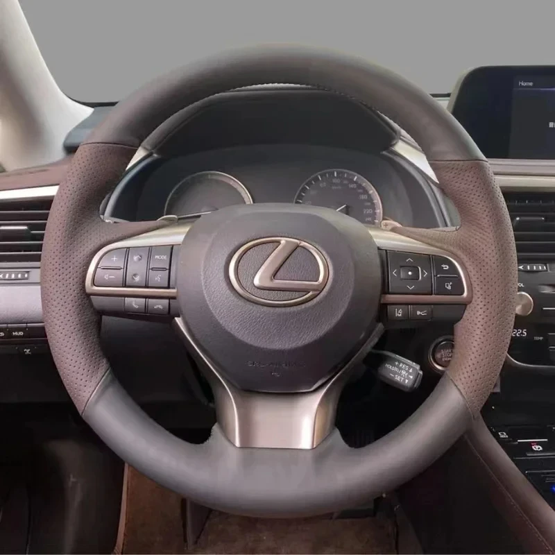 Genuine Leather For Lexus ES ES200 ES300 NX NX350 UX UX260h RX RX450 CT200 Hand Sewing Car Steering Wheel Cover Car Accessories