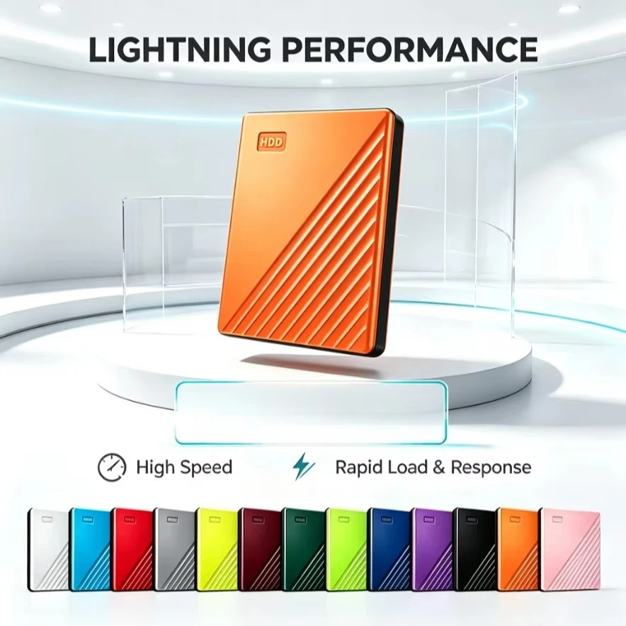 Original Portable External Yellow / Pink / Orange Hard Drive USB 3.0 Encrypted Storage Disk 500GB-4TB High Speed for Laptop