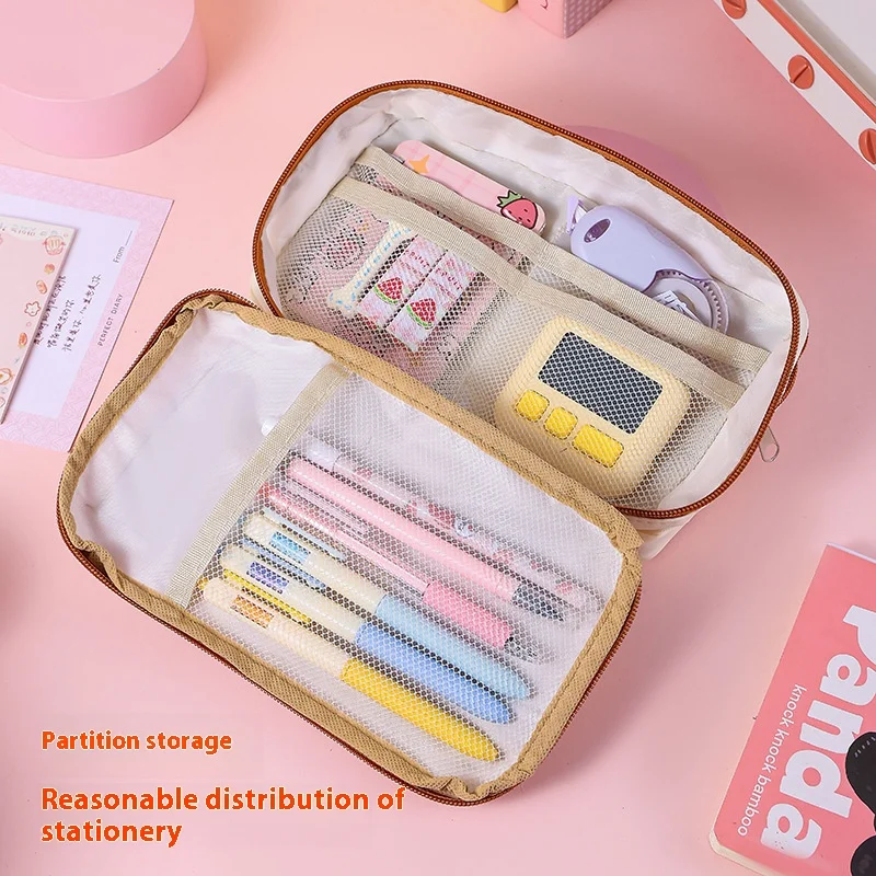 Cartoon Burger Capybara Pencil Case High Aesthetic Girls New Large Capacity Primary And Middle School Stationery Bag