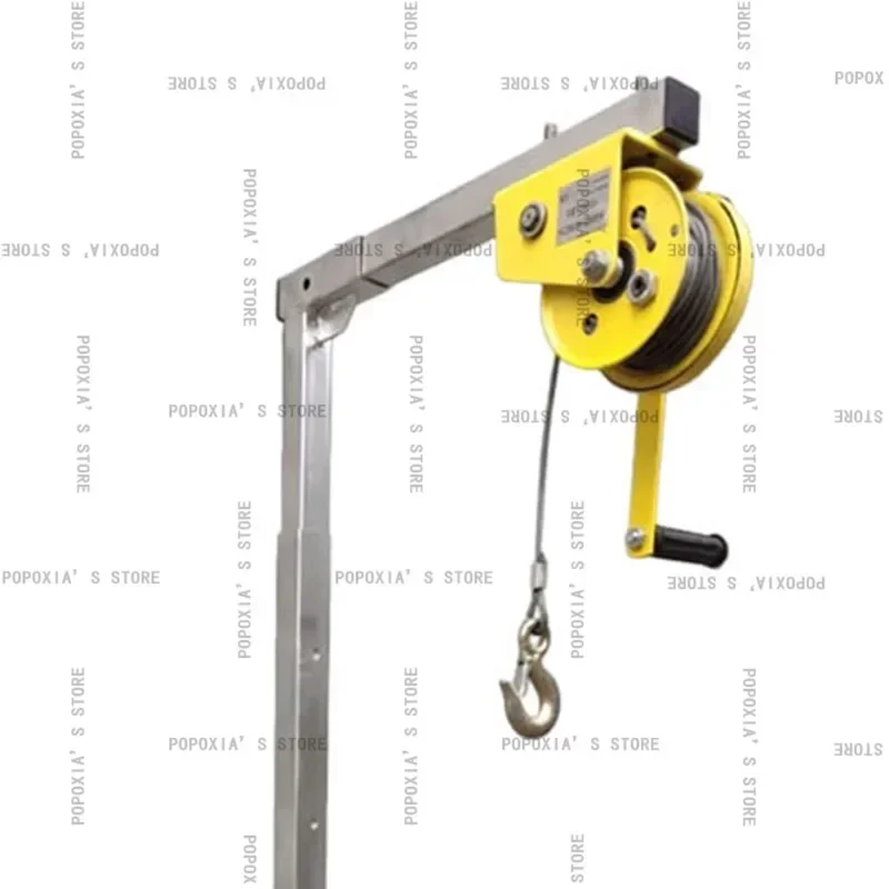 Air Conditioning Lifting Tool Folding Crane Bracket Manual Winch Assembly Conditioner Machine 10/15/20m