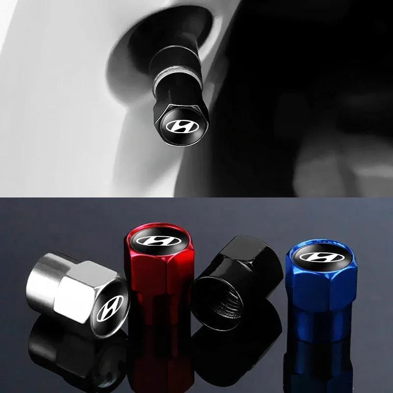 4 قطعة جديد سبائك الألومنيوم سيارة عجلة الاطارات صمام قبعات اكسسوارات السيارات لشركة هيونداي توكسون Ix35 I30 سولاريس أكسنت سانتا كريتا سوناتا #1