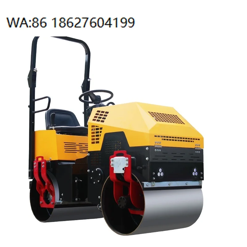 1Ton Steering Wheel Control Road Roller Dual Drum Hydraulic Compactor for Asphalt Pavement Leveling