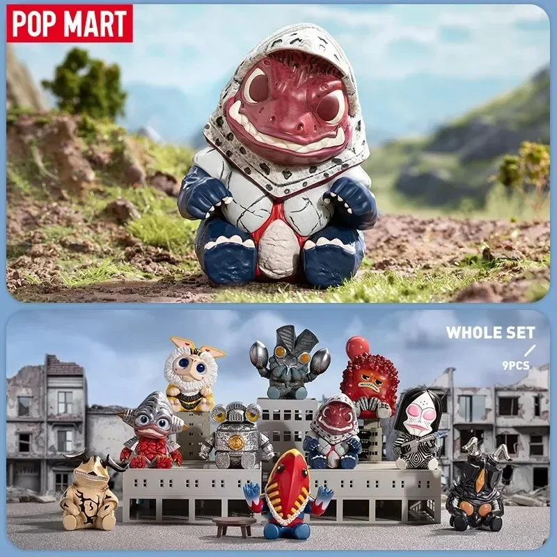 

POP MART KAIJU сидящая в ряд серия слепая коробка сумка для догадок украшение для рабочего стола милая модель подарок игрушки для девочек аниме
