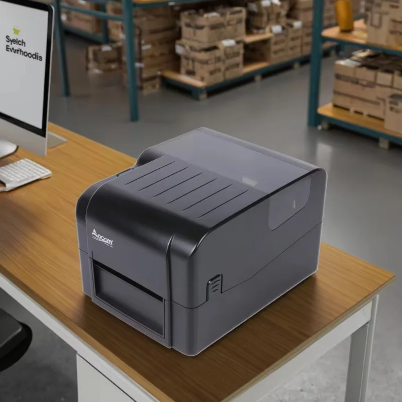 2026 High Efficiency 4Inch Desktop Thermal Transfer Barcode Label Printer With Ribbon