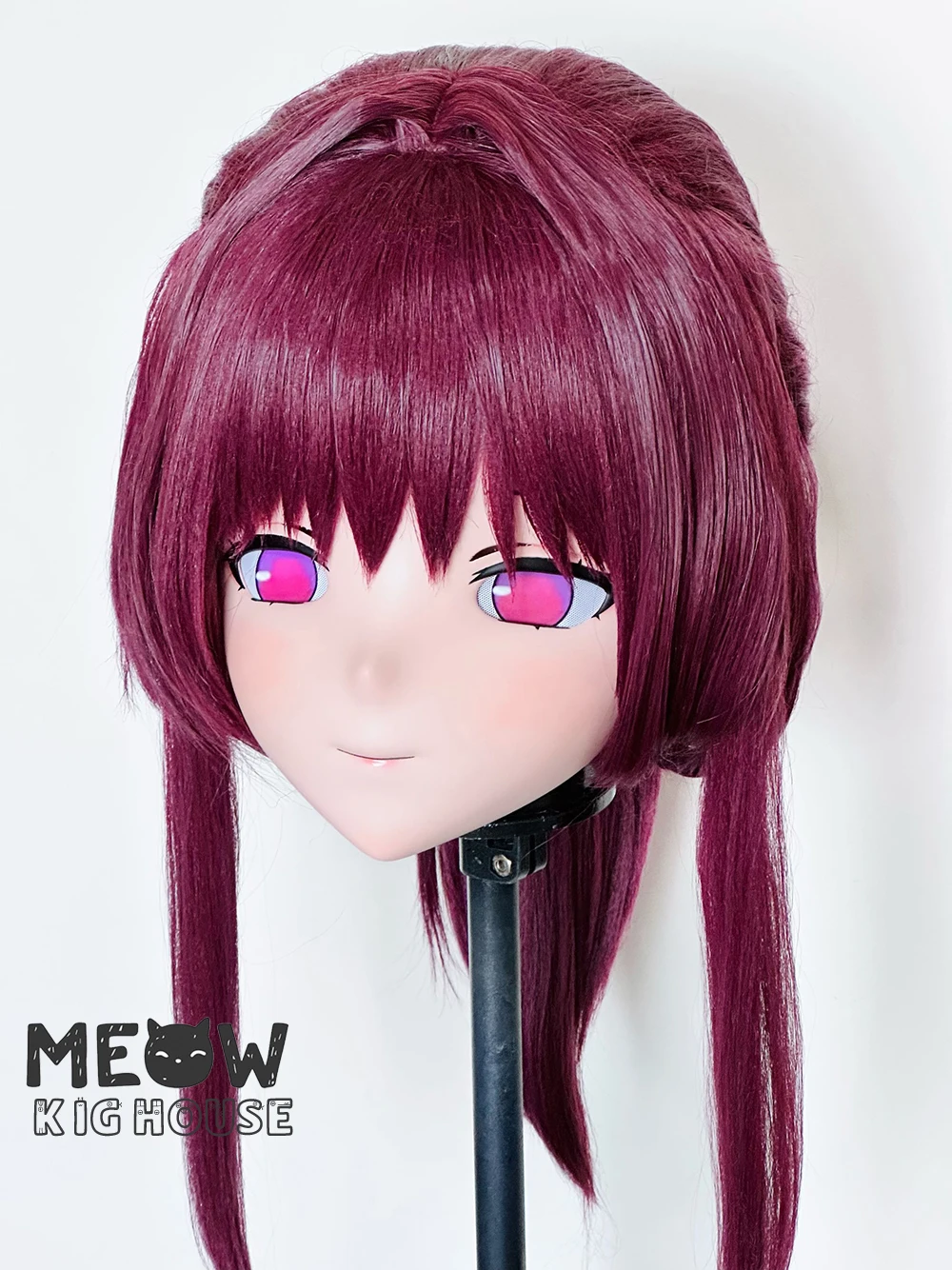 (MEO443) Customize Handmade Full Head Lockable Crossdress Male to Female Japanese Cartoon Anime Game Character Kigurumi Mask