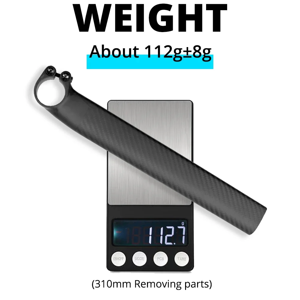 

Ultra Light Matte 3k/ud Carbon Fiber Bicycle Seatpost Weight About 112g(310mm) 5mm/25mm Offset Rail Compatiability 7x9/7x7