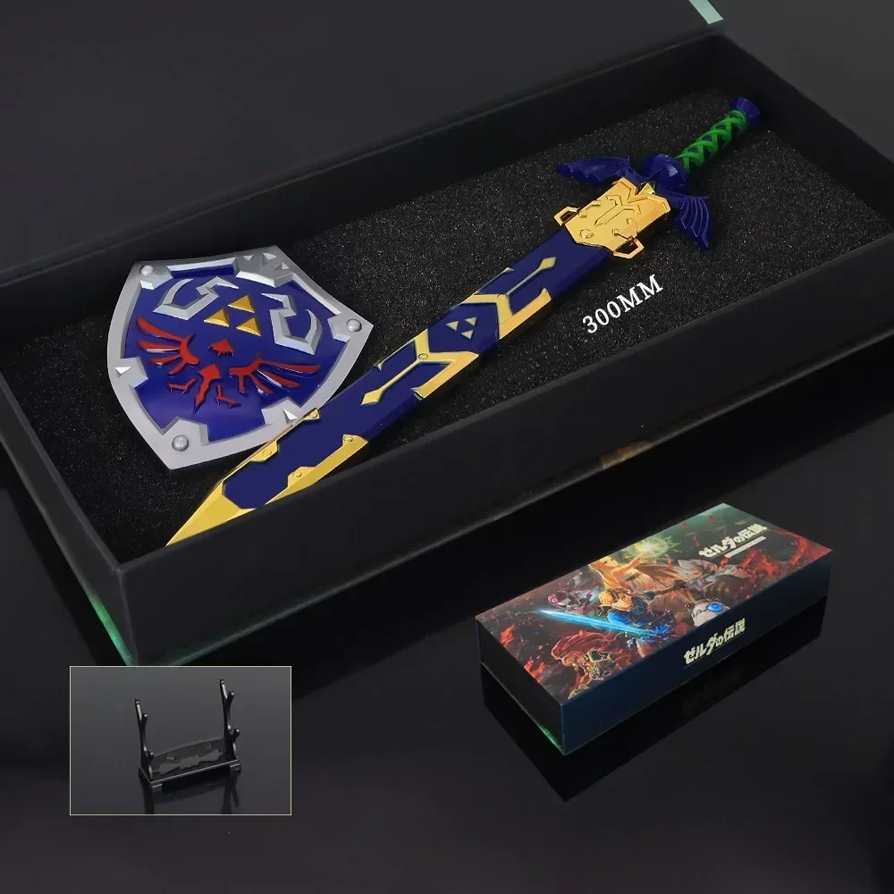 Legende von Zelda Peripherie geräte Legierung Waffe Modell Spielzeug Geschenk box Link Master Schwert Hylia Schild Home Dekoration Zubehör