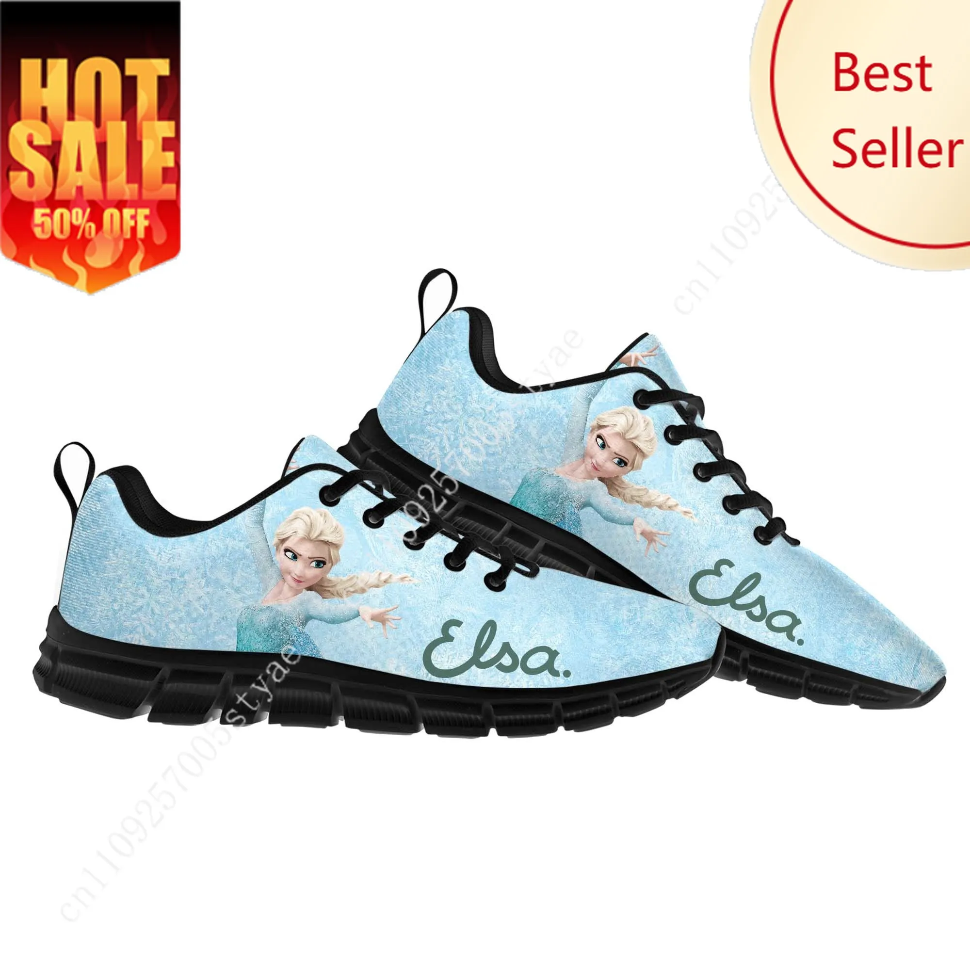 

Elsa Anna Sports Shoes Disney Cartoon Frozen Decorate Sneakers Design Your Photo Logo Text Party Holiday Gifts Custom Shoe