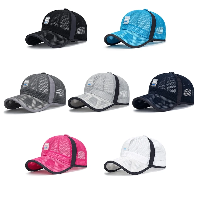 Hollow Mesh Cycling Sports Cap Unisex Breathable Snapback Hat Summer Baseball Caps Fitness Casquette Casual Running Visors Hats