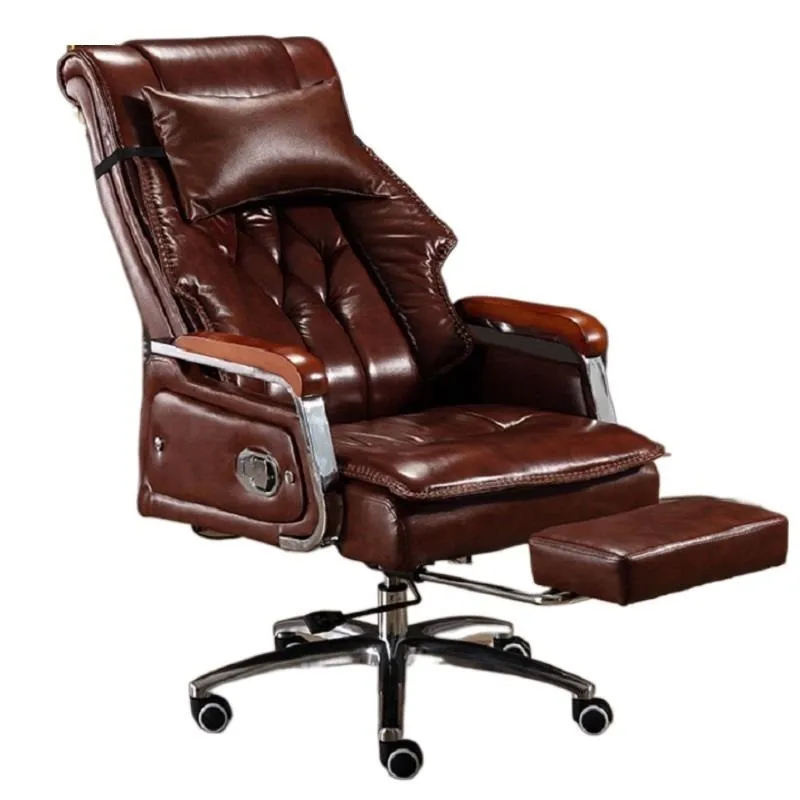 

Kanbani Home Boss Chair Reclining Office Chair Comfortable Sedentary Leather Executive Chair Massage Business Lift Swivel Chair