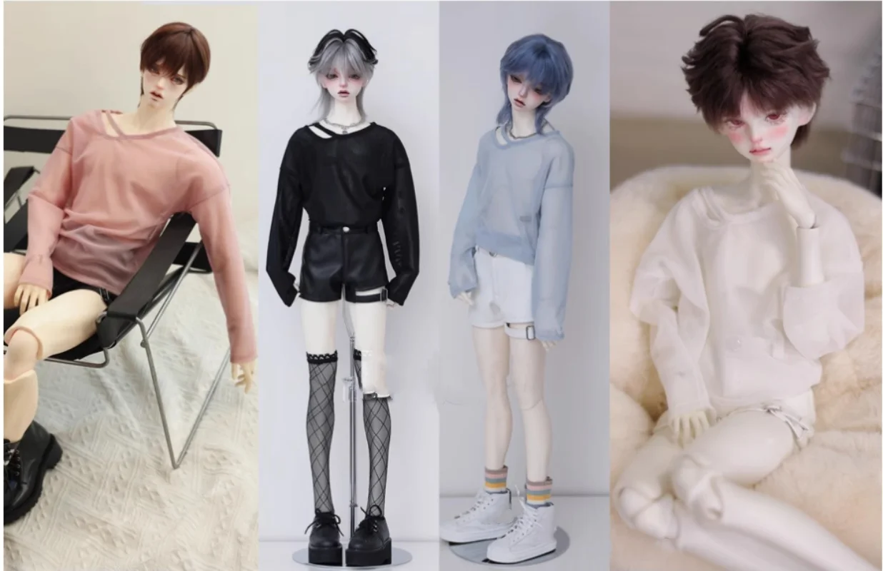 bjd Doll clothes fit 1/4 1/3 popo68 Uncle ID75 size clavicle screen T-shirt cover-up 4 colors into doll accessories