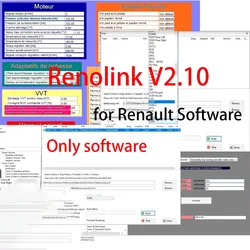 Renolink v2.10 software para renault carro obd2 ferramenta de diagnóstico automático ecu programador air-bag redefinir ecm uch chave codificação ferramentas automáticas