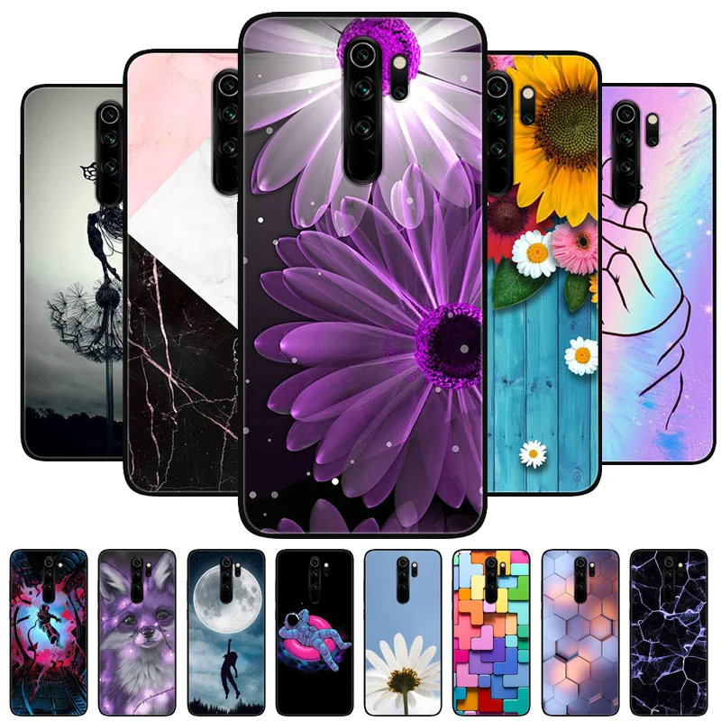 Phone Cover For Xiaomi Redmi Note 8 Pro Case Silicone Lovely Black Bumper Soft TPU Coque for Redmi Note8 Pro 8Pro Shells Fundas