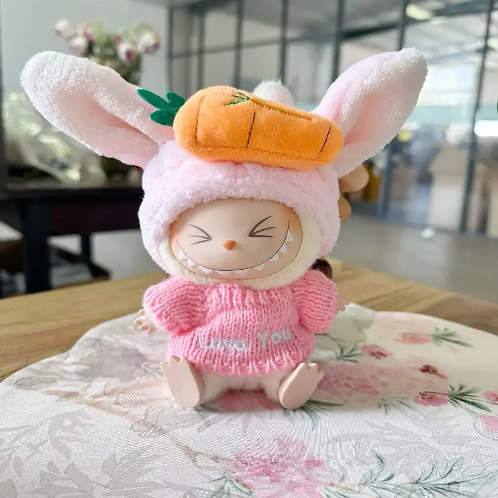 Doll Clothes Outfit Accessories Sweater Headband Set For 17cm Labubu V2 V1 Mini Dolls Clothing Accessories Kid Toy Girl Gift