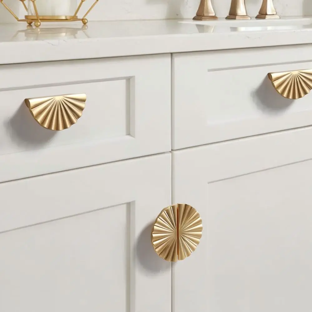Premium Round Furniture Knobs Modern Zinc Alloy Cabinet Pulls Gold Drawer Handles For Home Closet Cupboard Door Hardware Fix