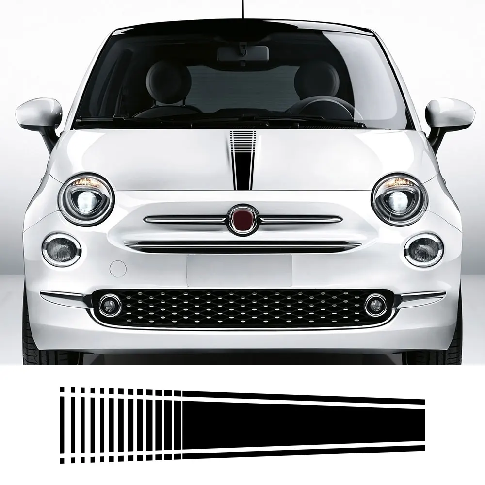 

1Pcs Car Hood Bonnet Stickers For Fiat 500 Abarth Auto DIY Stripes Styling Decoration Tuning Accessories Vinyl Film Decals