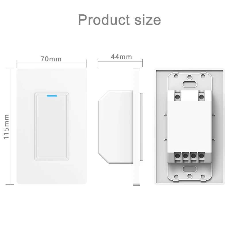 Tuya WiFi Smart Wall Key Switch 10A AC100-240V US Zero Live Wire 1 Way Light Switch pannello di controllo APP Control Alexa Google Home