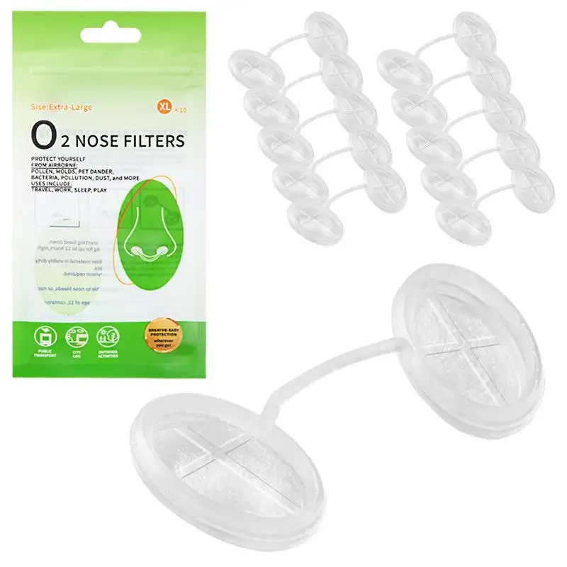 4/10 Pcs Disposable Nasal Plugs Invisible Multi Sized Filters Unobtrusive Nose Filter Anti Allergen for Work and Travel Use view 4