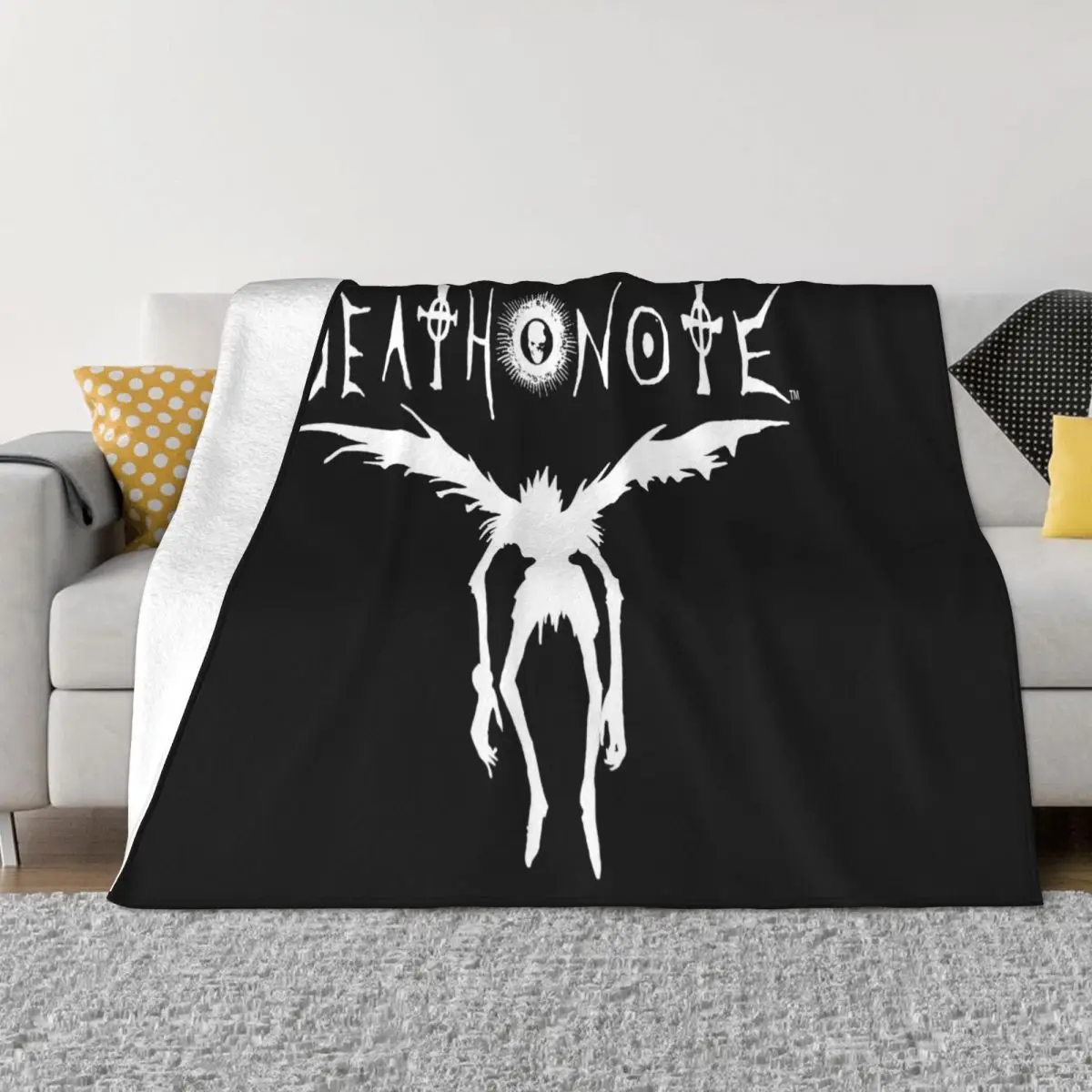 Death Note Ryuk Silhouette Teenage Better Retro Hip-Hop Autumn Geek Animal Vacation Colour High Quanlity Throw Blanket