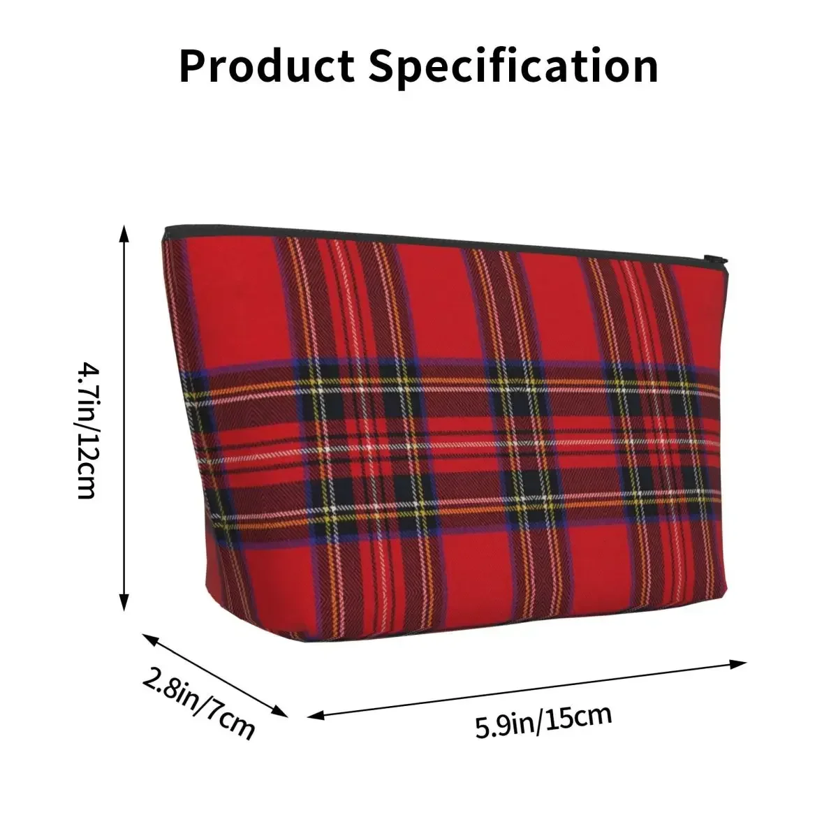 Traditional Royal Stewart Scottish Tartan  Makeup Bag Zipper Bag Cosmetic Case Portable Organizer For Women Ladies Gift