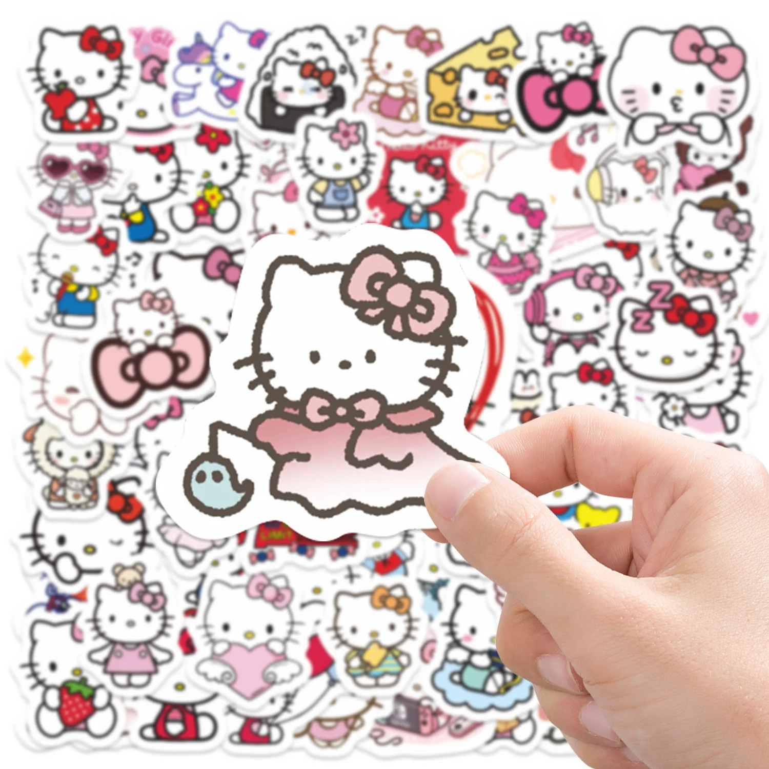 80 قطعة من ملصقات الرسوم المتحركة اللطيفة هالو كيتي لسجل القصاصات والكمبيوتر المحمول وحافظة الهاتف والجيتار Kawaii Anime Sanrio ملصق مضاد للمياه