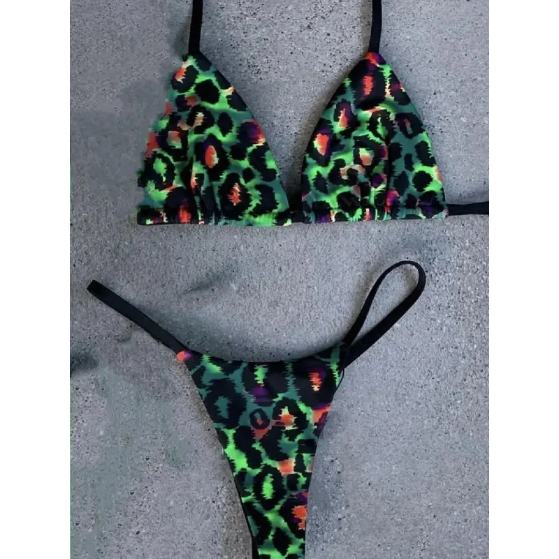 Sexy bikini 2022 Christmas print swimsuit swimwear string bikini set bathing suit women Biquini thong bikinis beachwear