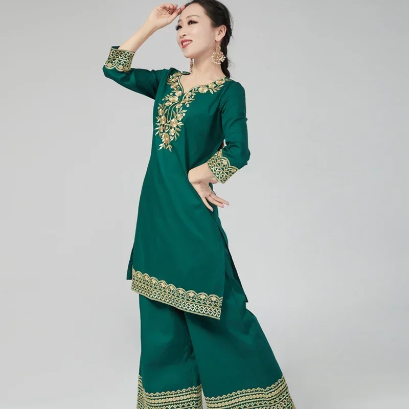 New Women's Dance Eastern Traditional Dance Robe Winter and Autumn Indian Dance Stage Performance Clothing