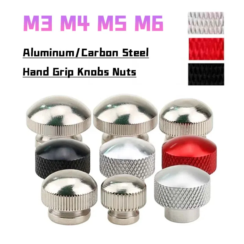 Peijian 1pcs/lot M3 M4 M5 M6 Aluminum/carbon Steel Knurled Thumb Nuts High-type/dome Hand Grip Knob Nuts
