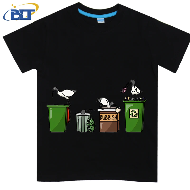 Bin Chicken Collection printed kids T-shirt, summer cotton short-sleeved casual top, suitable for both boys and girls