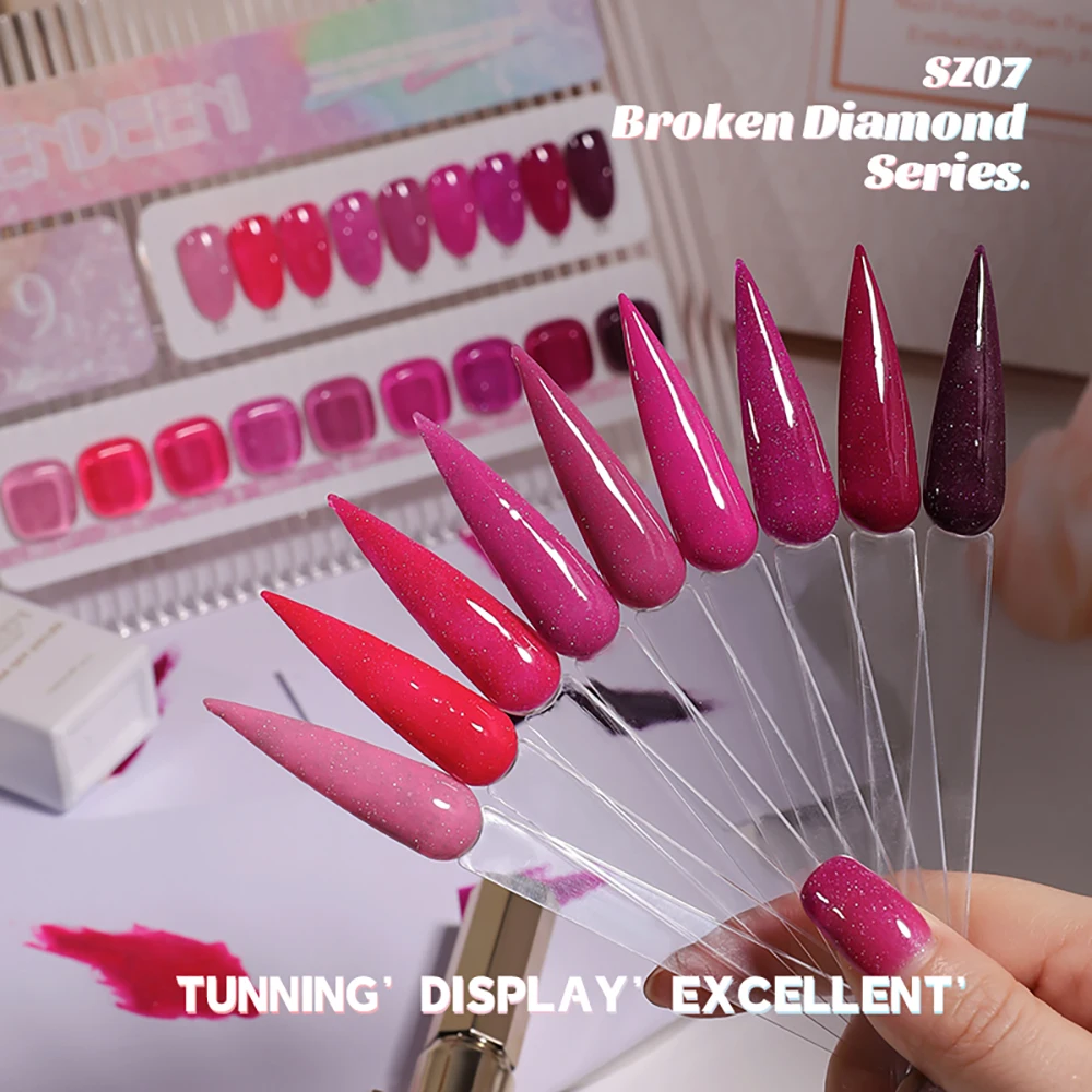 Vendeeni 9 Farben Rosenrot Pink Glitzernder Diamant-Gel-Nagellack UV Soak-Off Gel-Lack Semi-Permanenter Gel-Lack – Detail 14