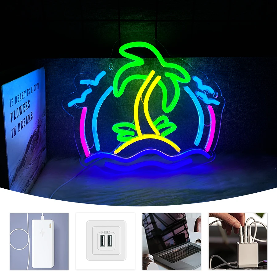 لافتة نيون على شكل شجرة جوز ال - مراجعة Wall Decor Lighting Tree وسعره