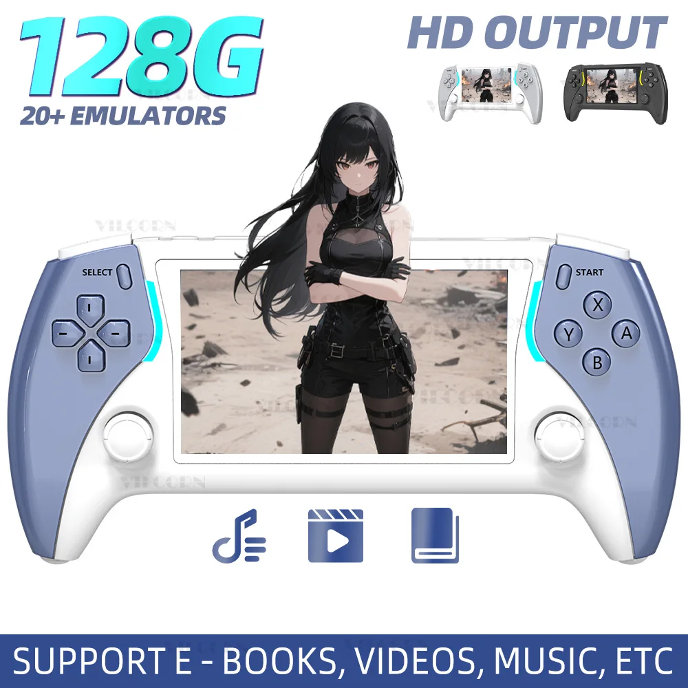 

2025New ProjectX Handheld Game Console 4.3inch IPS Screen Portable Video Game Player For PSP PS1 SFC 3D Retro Game Joystick Gift
