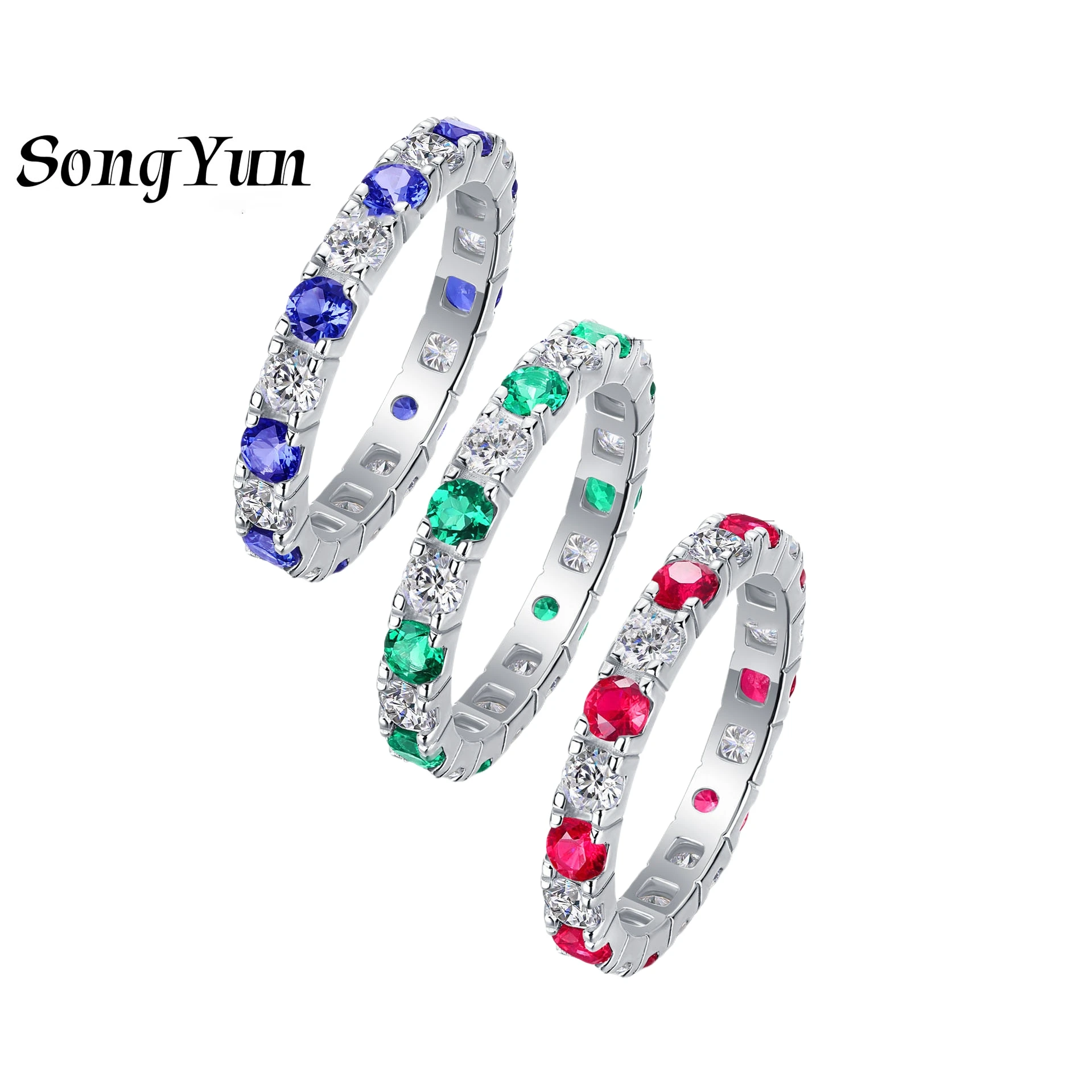

SONGYUN Brand Jewelry 925 Sterling Silver Ring D Color Moissanite Graduation Ring Lover 18K Real Gold Plated SYT Patent Rings