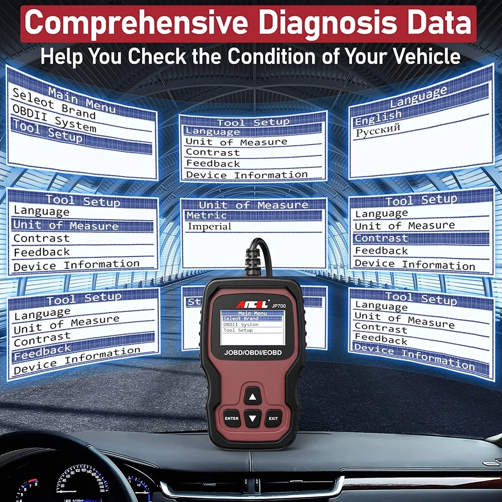 Ancel JP700 OBD2 Scanner JOBD EOBD Code Reader Car Diagnostics Scanner For Honda Toyota For Nissan Mitsubishi All Universal