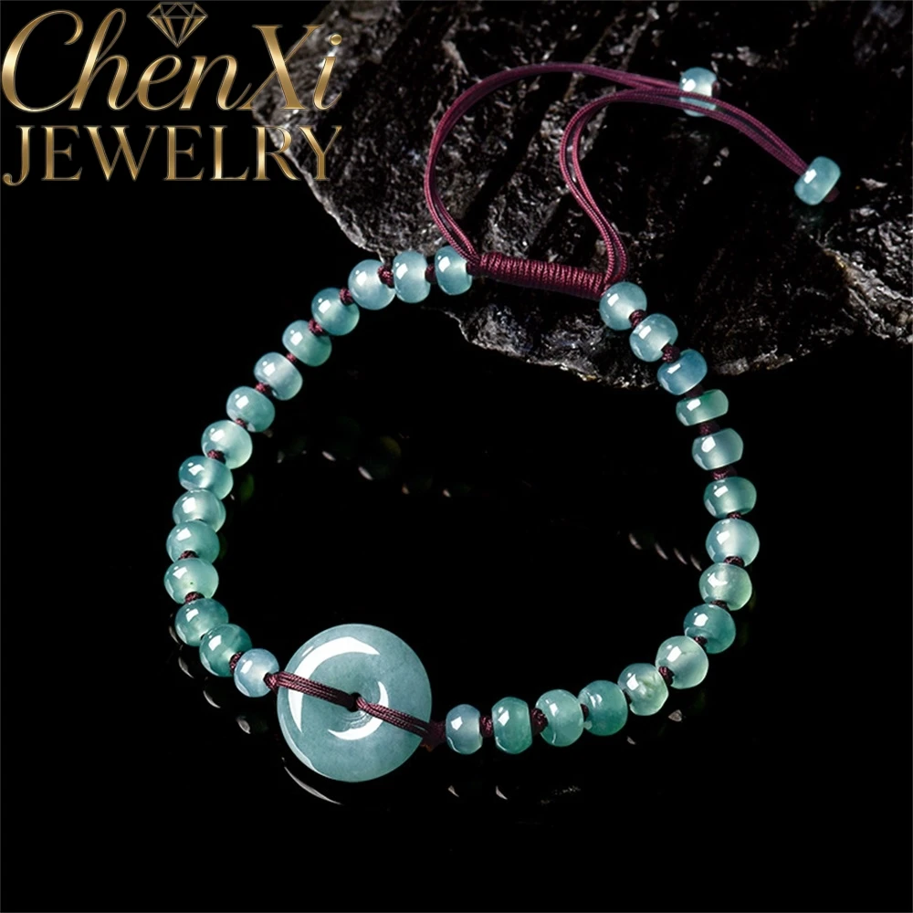 

Natural Genuine Blue Jadeite Horizontal Safety Bracelet Luxury Quality Fashion Fine Jewelry Exquisite Elegant Popular Charms