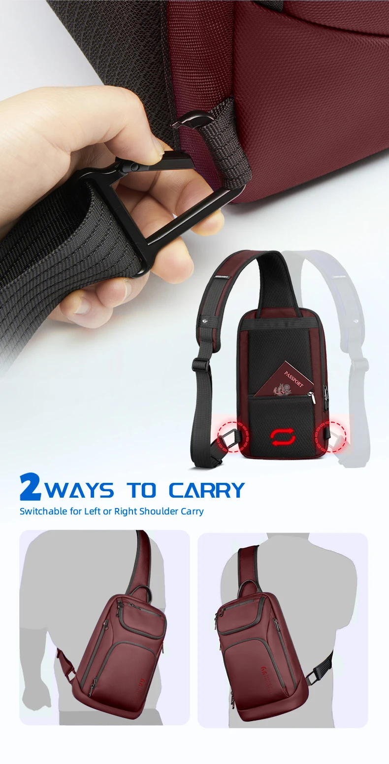 HK Multifunctional Business Chest Bag Waterproof and Scratch-Resistant Men’s Bag Lightweight High-End Fashionable Shoulder Bag