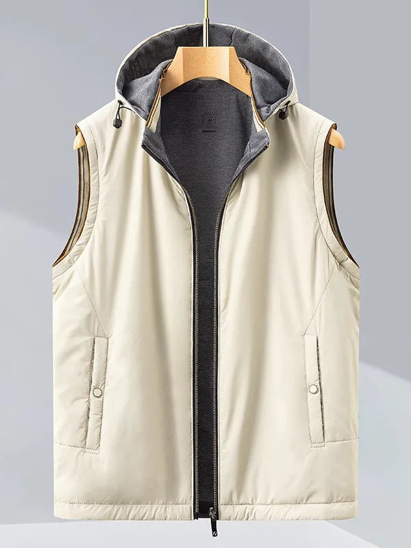 

Мужской высококачественный съемный жилет с капюшоном, весна-осень 2025, новая коллекция, повседневный, модный, для активного отдыха, из полиэфирного волокна
