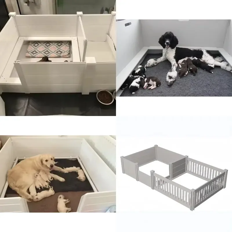 Large PVC Plastic Pet Fence Indoor Outdoor Free Combination Baby Playpen Foldable Dog Pen with Solid Pattern