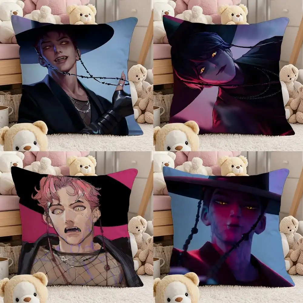 

Kpop S-Saja Boys Anime Pillow Case Comfort Sofa Bed Silky elegant Invisible zipper Custom Decorative cushion cover