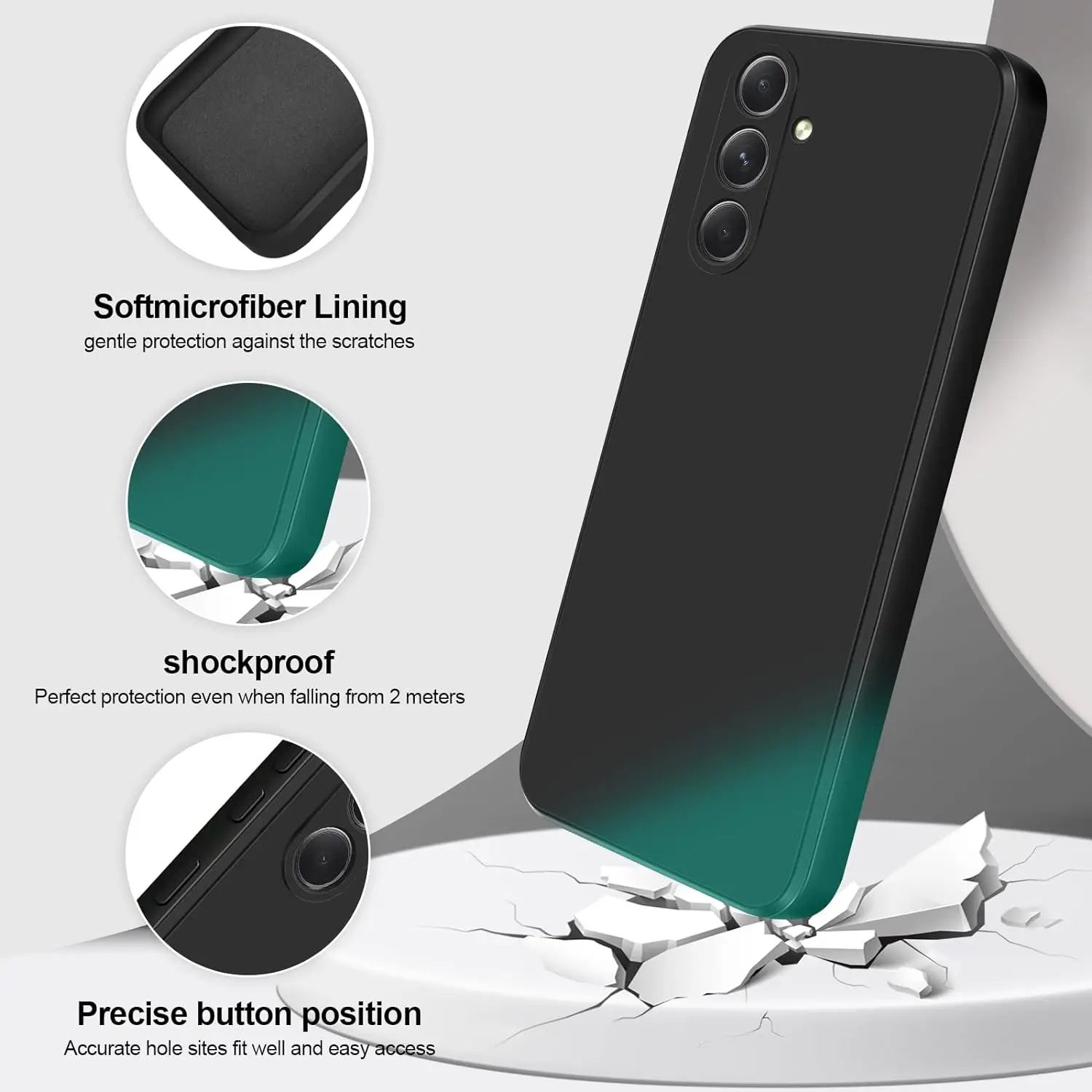 Custodia morbida in Silicone nero quadrato di lusso per Samsung Galaxy A04 A14 A24 A34 A54 M14 M34 M54 A05 A03 A13 A23 A33 A53 A73 Cover posteriore