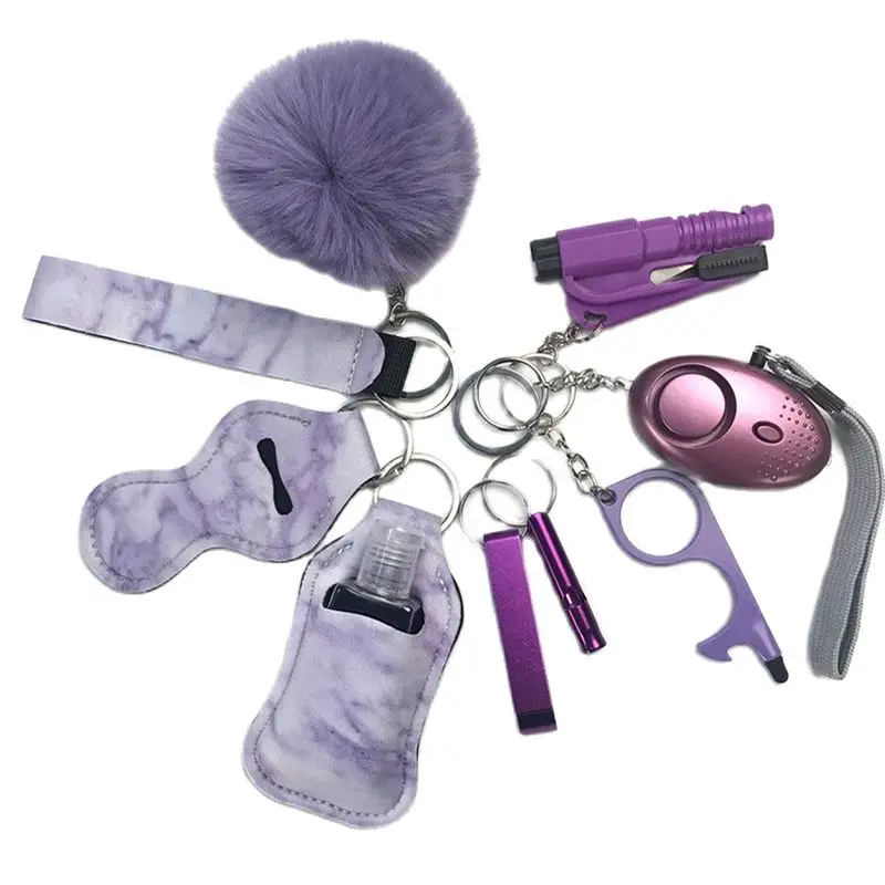 Factory Price Women Outdoor Self Defense Keychain Accessories Set Emergency Personal Protection Safety Alarm Women Product